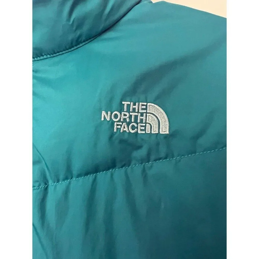 The North Face Down Quilted 550 Girls Youth Blue Puffer Coat Jacket X Large